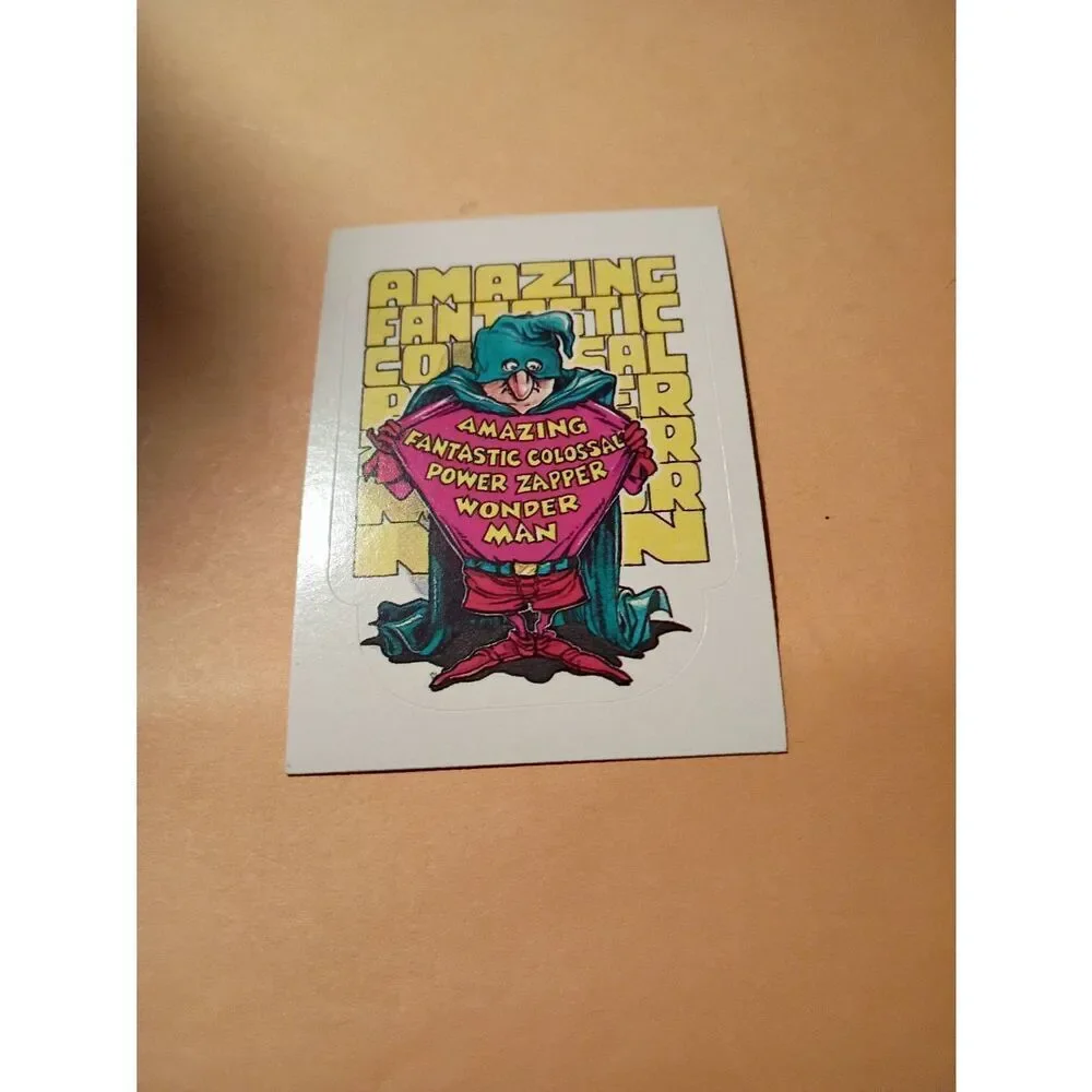 1983 General Mills Zero Heroes Trading Card Sticker Card Vintage #27 Wonderman